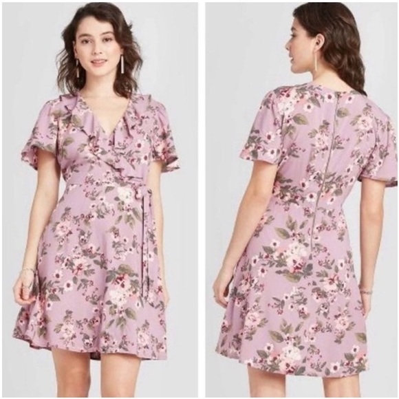 Xhilaration Purple Floral
Wrap Mini Dress new - Picture 2 of 4